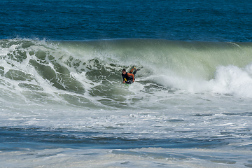 Image showing Bodyboarder in action