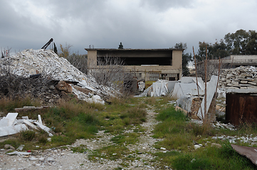 Image showing abandoned factory pile of marble