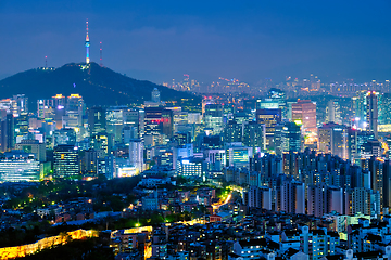 Image showing Seoul skyline in the night, South Korea.