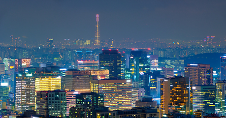 Image showing Seoul skyline in the night, South Korea.