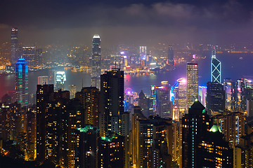 Image showing Hong Kong skyscrapers skyline cityscape view