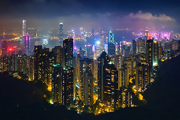 Image showing Hong Kong skyscrapers skyline cityscape view