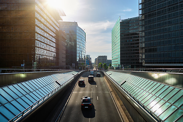 Image showing Street traffic in Brussels