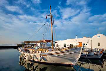 Image showing Fishing boats in port of Naousa. Paros lsland, Greece