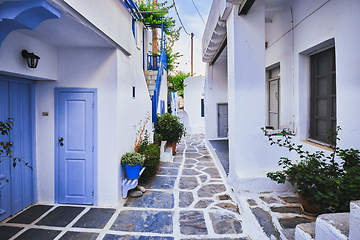 Image showing Picturesque Naousa town street on Paros island, Greece