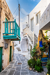 Image showing Picturesque Naousa town street on Paros island, Greece