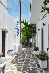 Image showing Picturesque Naousa town street on Paros island, Greece