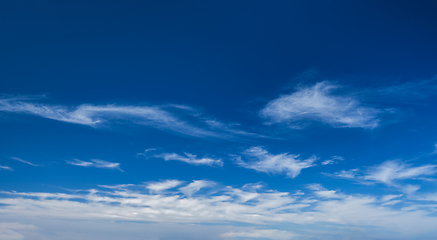 Image showing Blue clear sky with clouds