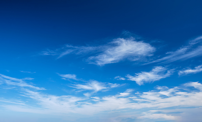 Image showing Blue clear sky with clouds