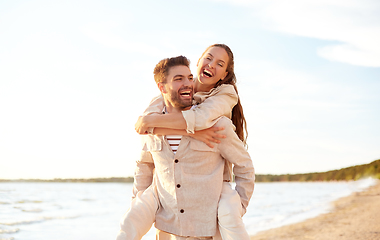 Image showing happy couple having fun on summer beach