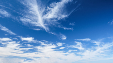 Image showing Blue clear sky with clouds