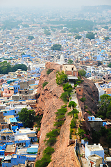 Image showing Aerial view of Jodhpur Blue City. Jodphur, Rajasthan, India