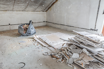 Image showing Renovation of old house, room under construction