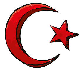 Image showing Islamic star and crescent symbol