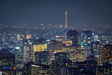 Image showing Seoul skyline in the night, South Korea.