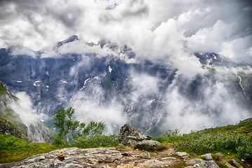 Image showing Troll Wall Trolltindene  landscape from view point