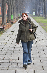 Image showing Walking in an autumn park