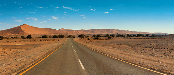 Image showing road in Namib desert, Namibia Africa landscape