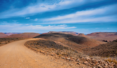 Image showing road in Namib desert, Namibia Africa landscape