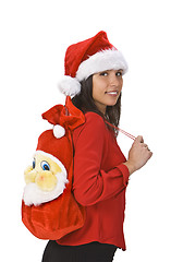 Image showing Beautiful Santa woman