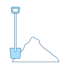 Image showing Icon Of Construction Shovel And Sand