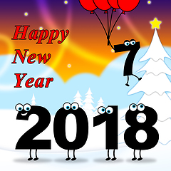 Image showing Twenty Eighteen Indicates 2018 New Year 3d Illustration