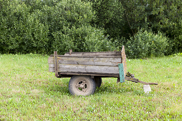 Image showing old wooden trailer