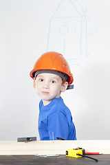 Image showing boy birdhouse