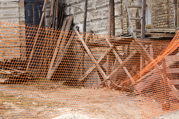 Image showing fenced with orange plastic