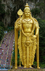 Image showing Lord Murugan statue Batu Caves