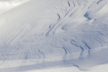 Image showing wavy drifts with snow