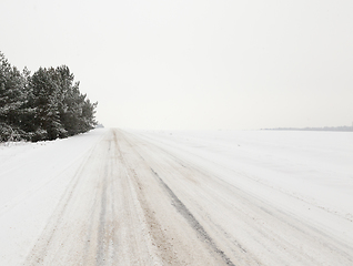 Image showing Winter landscape, snowfall