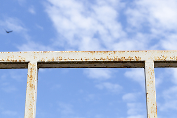 Image showing steel metal fence