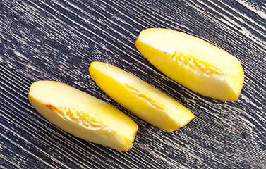 Image showing ripe yellow peaches