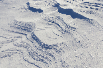 Image showing wavy drifts with snow