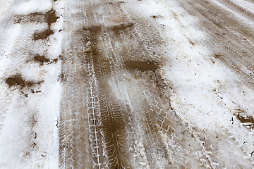 Image showing Snow drifts in winter