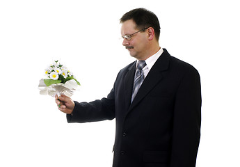 Image showing Man with flower