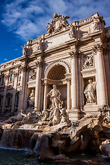 Image showing Trevi Fountain - famous landmark in Rome