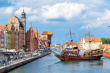 Image showing Cityscape on the Vistula River in Gdansk, Poland.