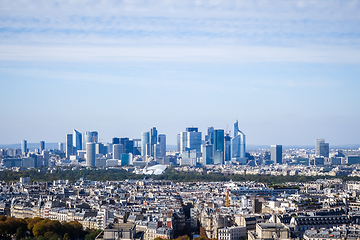 Image showing Aerial city view of Paris from Eiffel Tower, France