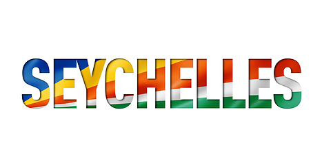 Image showing seychelles flag text font