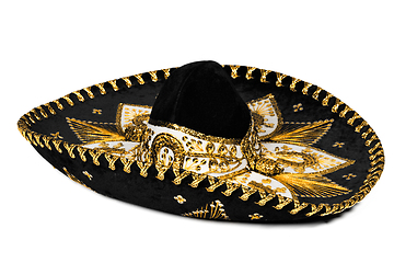 Image showing Black sombrero isolated