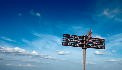 Image showing signpost in sky