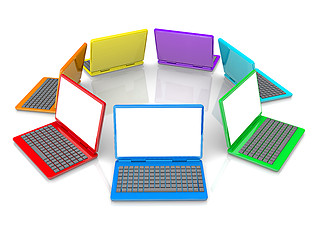 Image showing Colorful Laptops