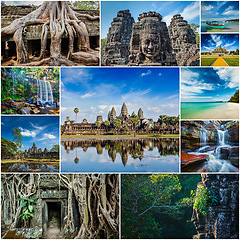 Image showing Collage of Cambodia travel images