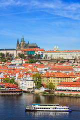 Image showing View of Mala Strana and Prague castle over Vltava river