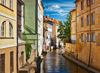 Image showing Mala Strana canal and houses in Prague