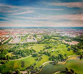 Image showing Aerial view of Olympiapark . Munich, Bavaria, Germany