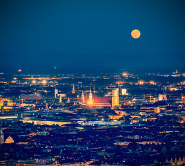 Image showing Night aerial view of Munich, Germany