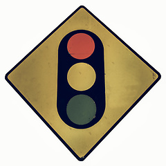 Image showing Vintage looking Traffic light sign